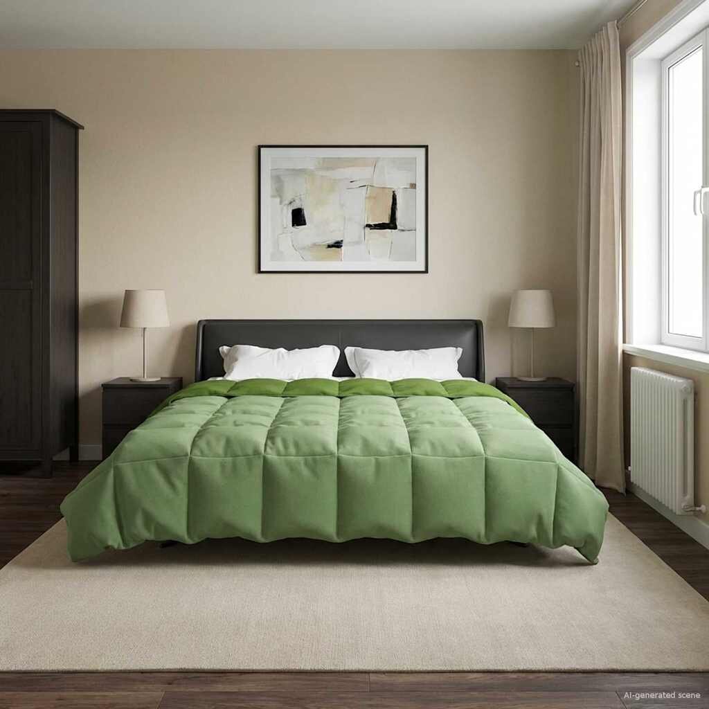 vidaXL Зимен юрган 200 x 220 cm Зима Микрофибър (100% полиестер) Зелен