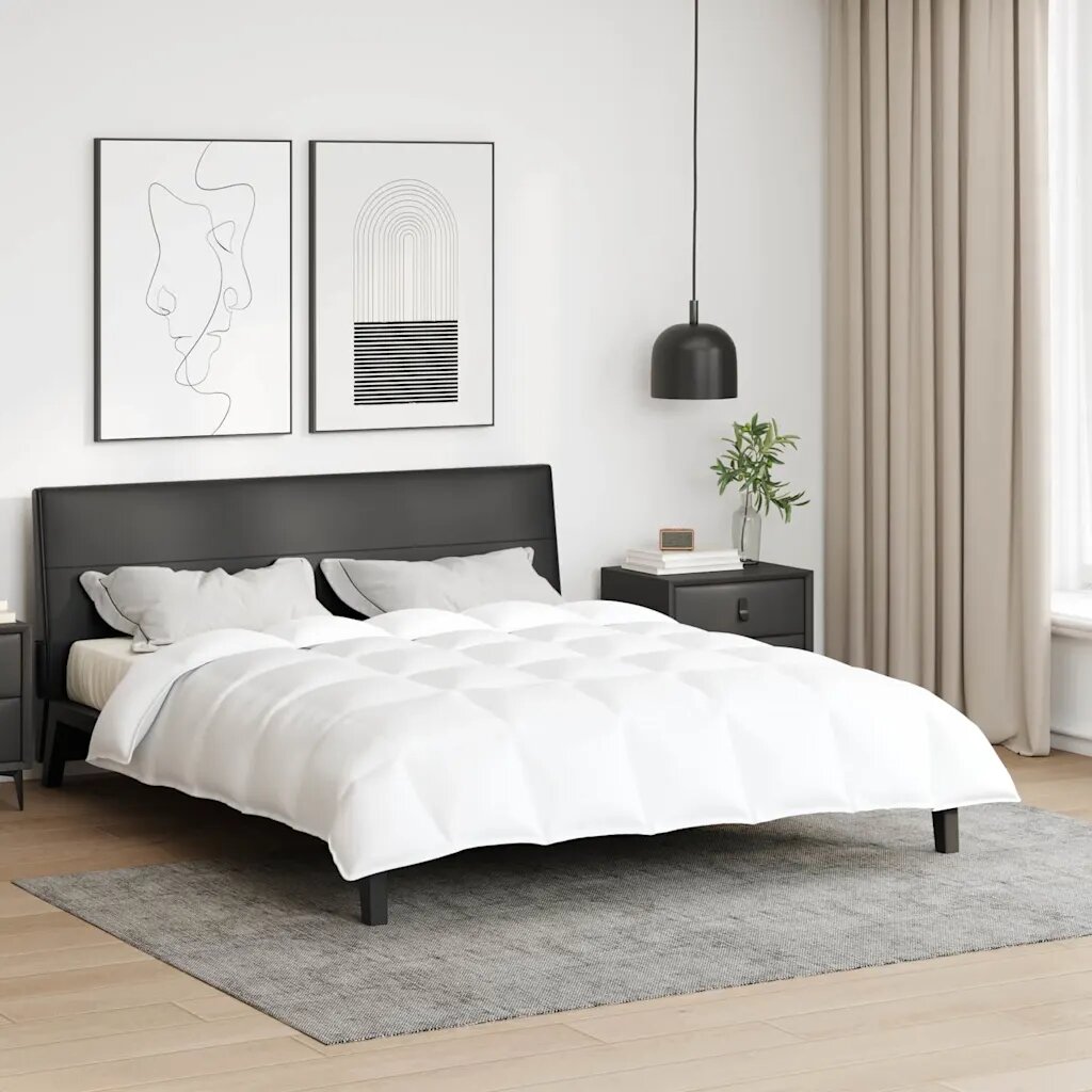 vidaXL Зимен юрган 200 x 220 cm Зима Перо Бяло Дишащo