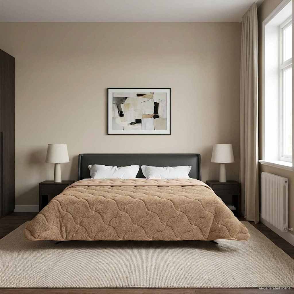 vidaXL Зимен юрган 200 x 220 cm Зима Таупе Дишащo