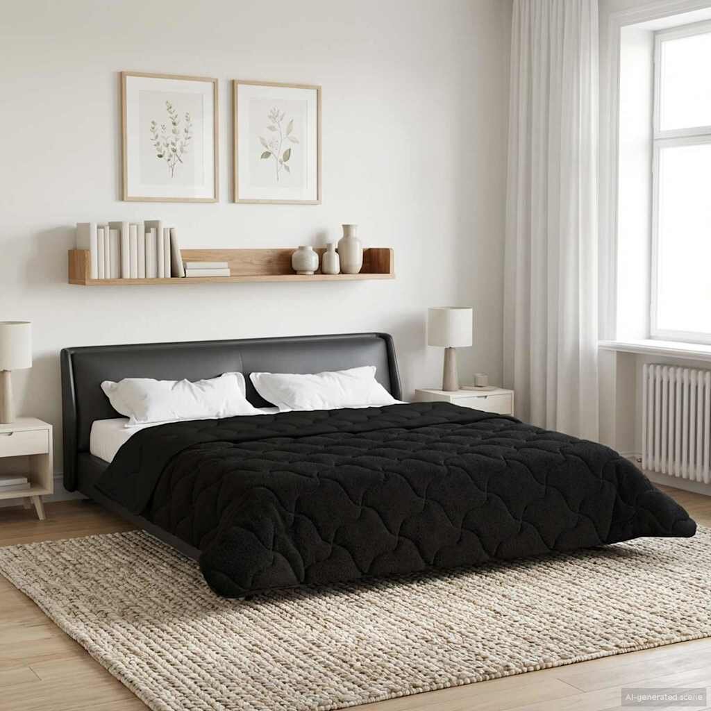 vidaXL Зимен юрган 200 x 240 cm Зима Черно Дишащo
