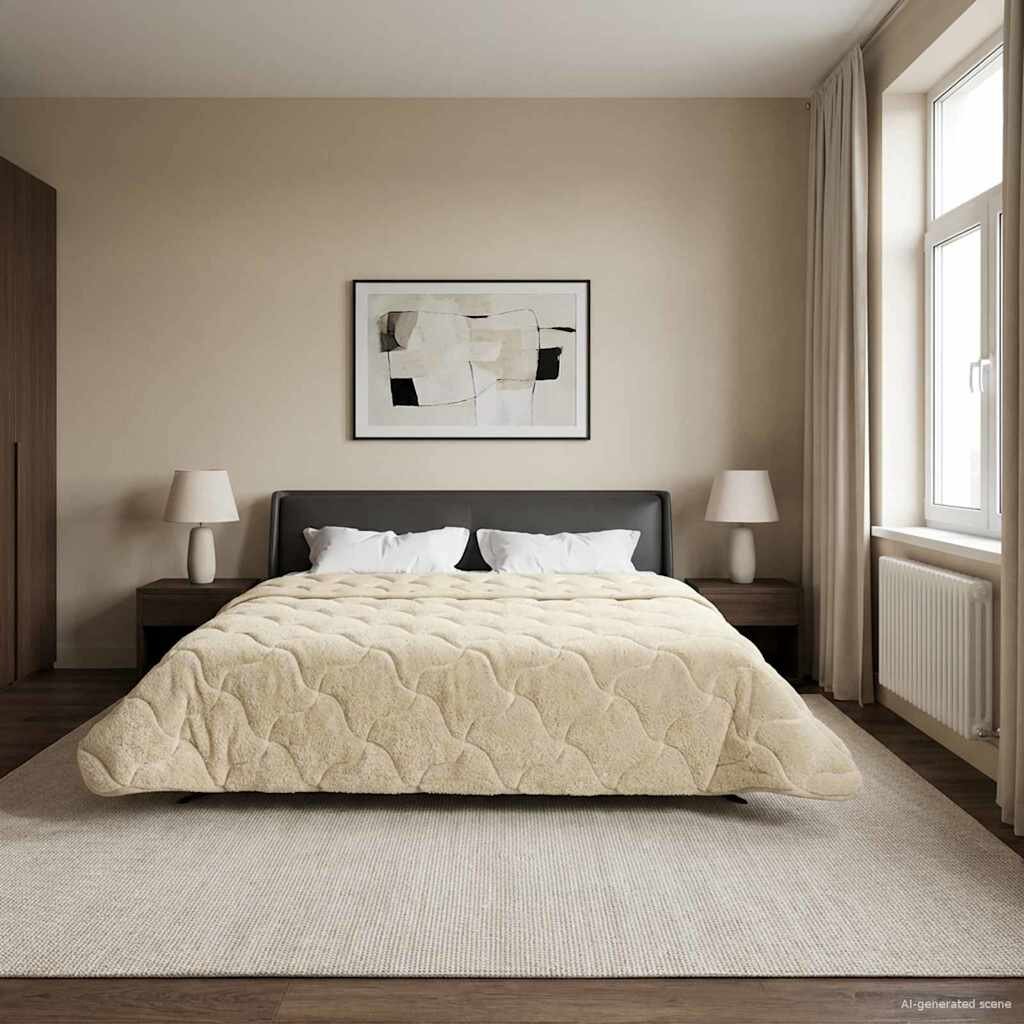 vidaXL Зимен юрган 200 x 240 cm Зима Крем Дишащo