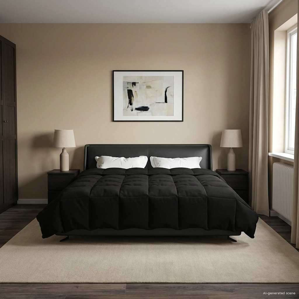 vidaXL Зимен юрган 200 x 240 cm Зима Микрофибър (100% полиестер) Черно