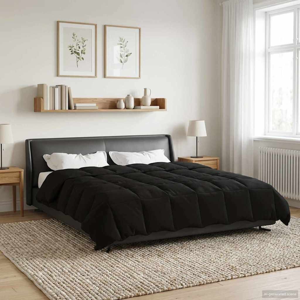 vidaXL Зимен юрган 220 x 240 cm Зима Микрофибър (100% полиестер) Черно
