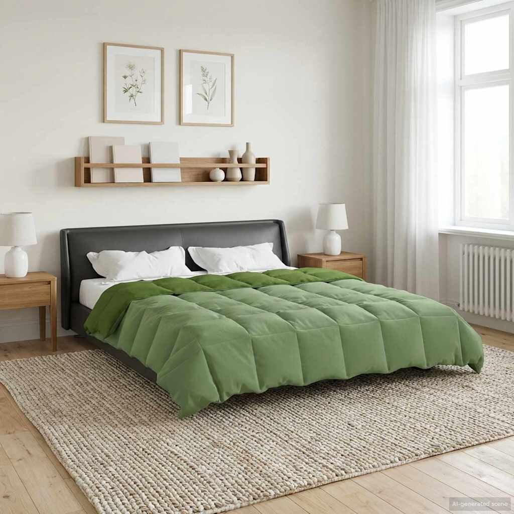 vidaXL Зимен юрган 220 x 240 cm Зима Микрофибър (100% полиестер) Зелен