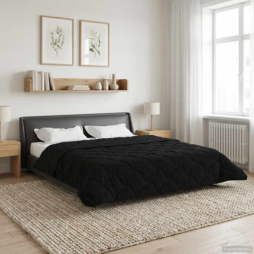 vidaXL Зимен юрган 220 x 260 cm Зима Черно Дишащo