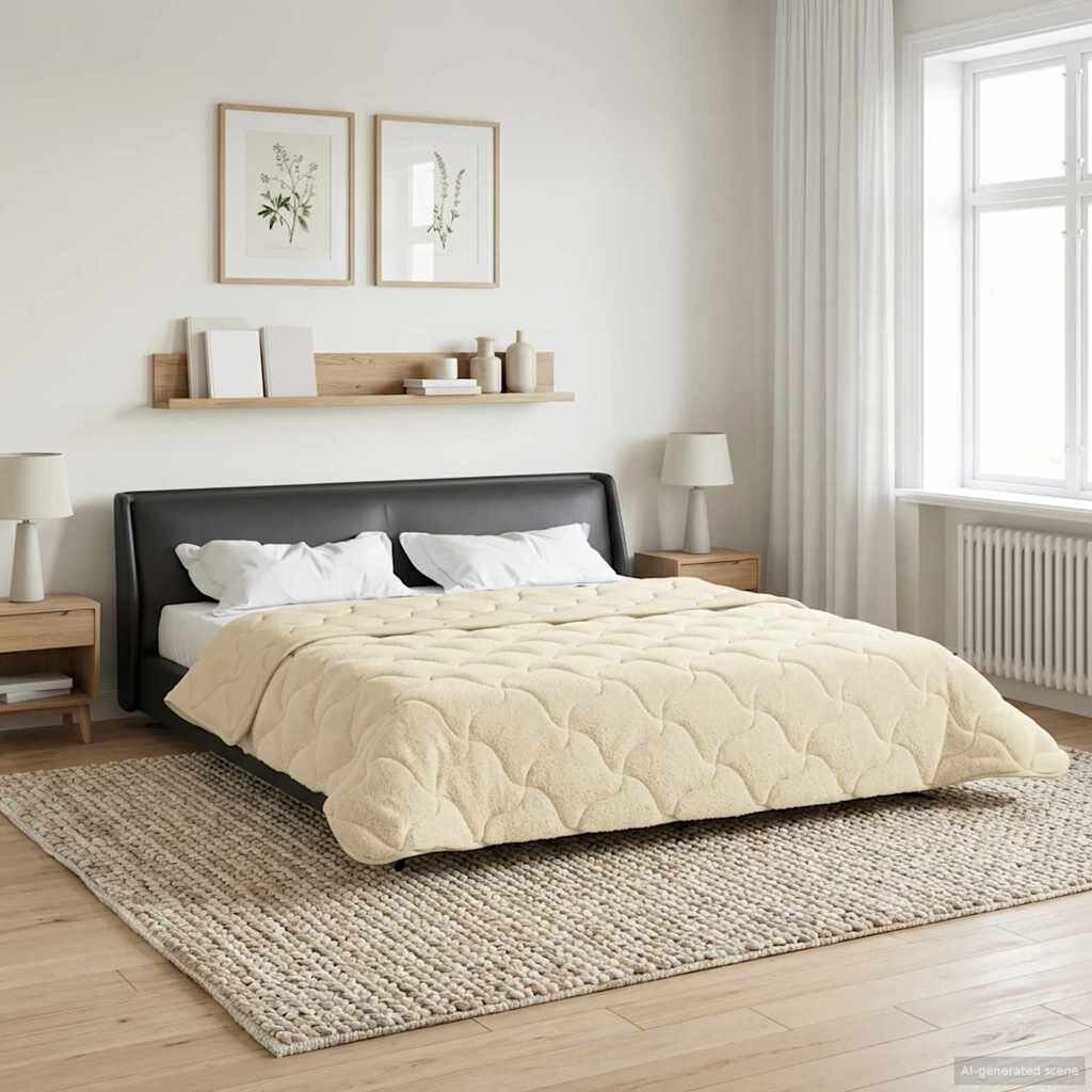vidaXL Зимен юрган 220 x 260 cm Зима Крем Дишащo