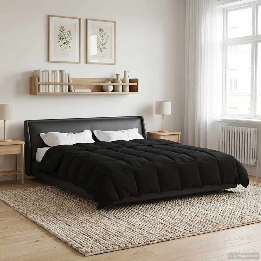 vidaXL Зимен юрган 220 x 260 cm Зима Микрофибър (100% полиестер) Черно