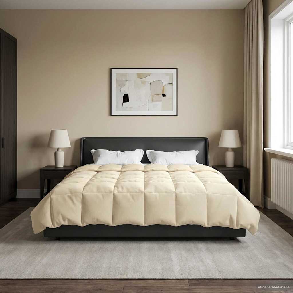 vidaXL Зимен юрган 220 x 260 cm Зима Микрофибър (100% полиестер) Крем