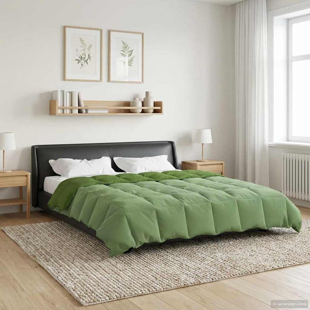 vidaXL Зимен юрган 220 x 260 cm Зима Микрофибър (100% полиестер) Зелен