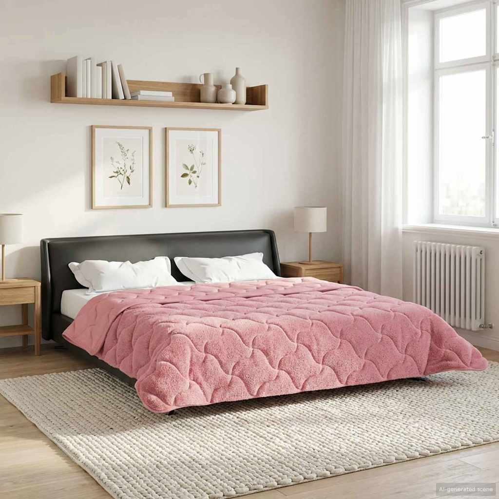vidaXL Зимен юрган 220 x 260 cm Зима Розово Дишащo