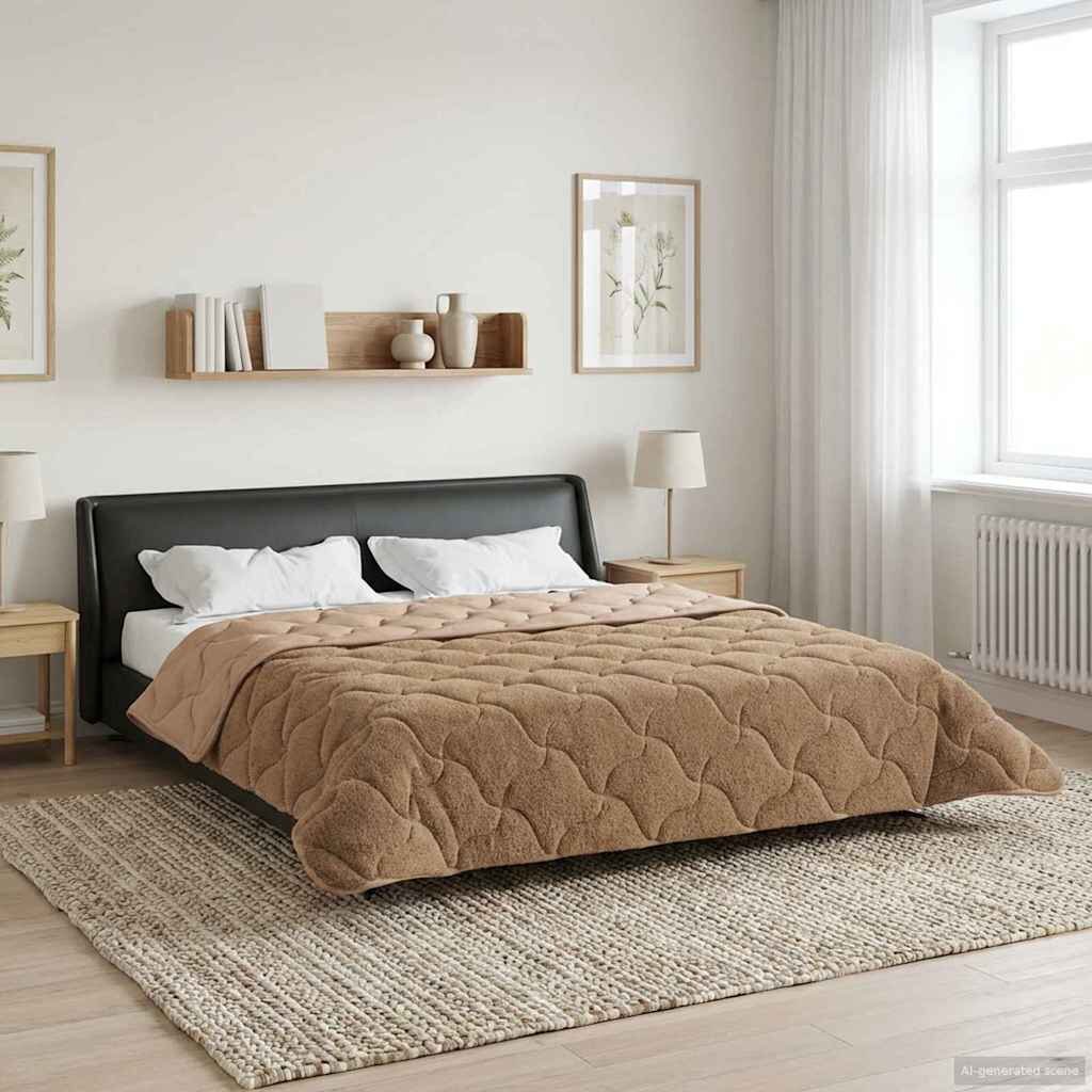 vidaXL Зимен юрган 220 x 260 cm Зима Таупе Дишащo