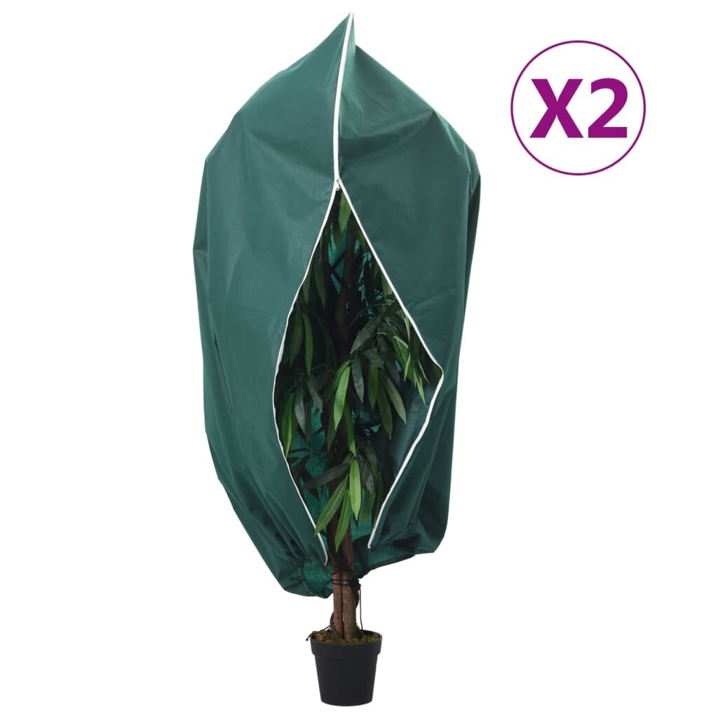 vidaXL Зимни покривала за растения с цип 2 бр 70 г/м² 393x35 м
