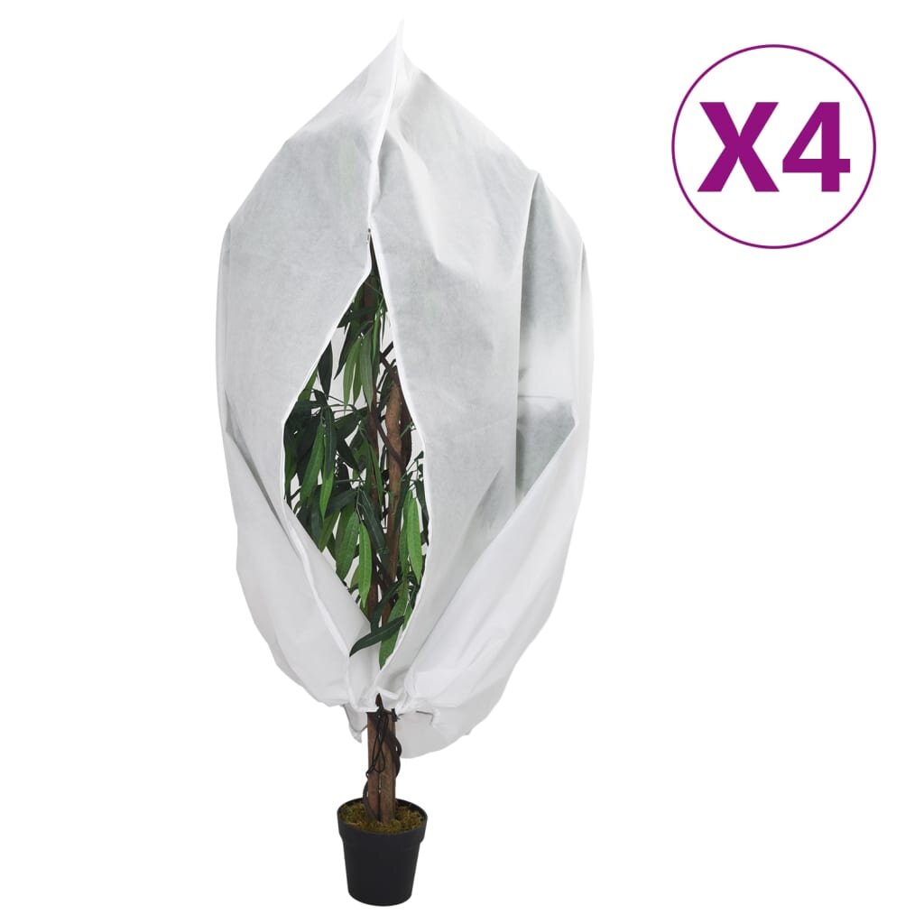 vidaXL Зимни покривала за растения с цип 4 бр 70 г/м² 1x155 м